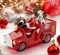 Ceramic Santa On A Firetruck Salt and Pepper Shakers with Box (Set Of 3), Home Décor, Gift for Firefighter, Christmas Décor
